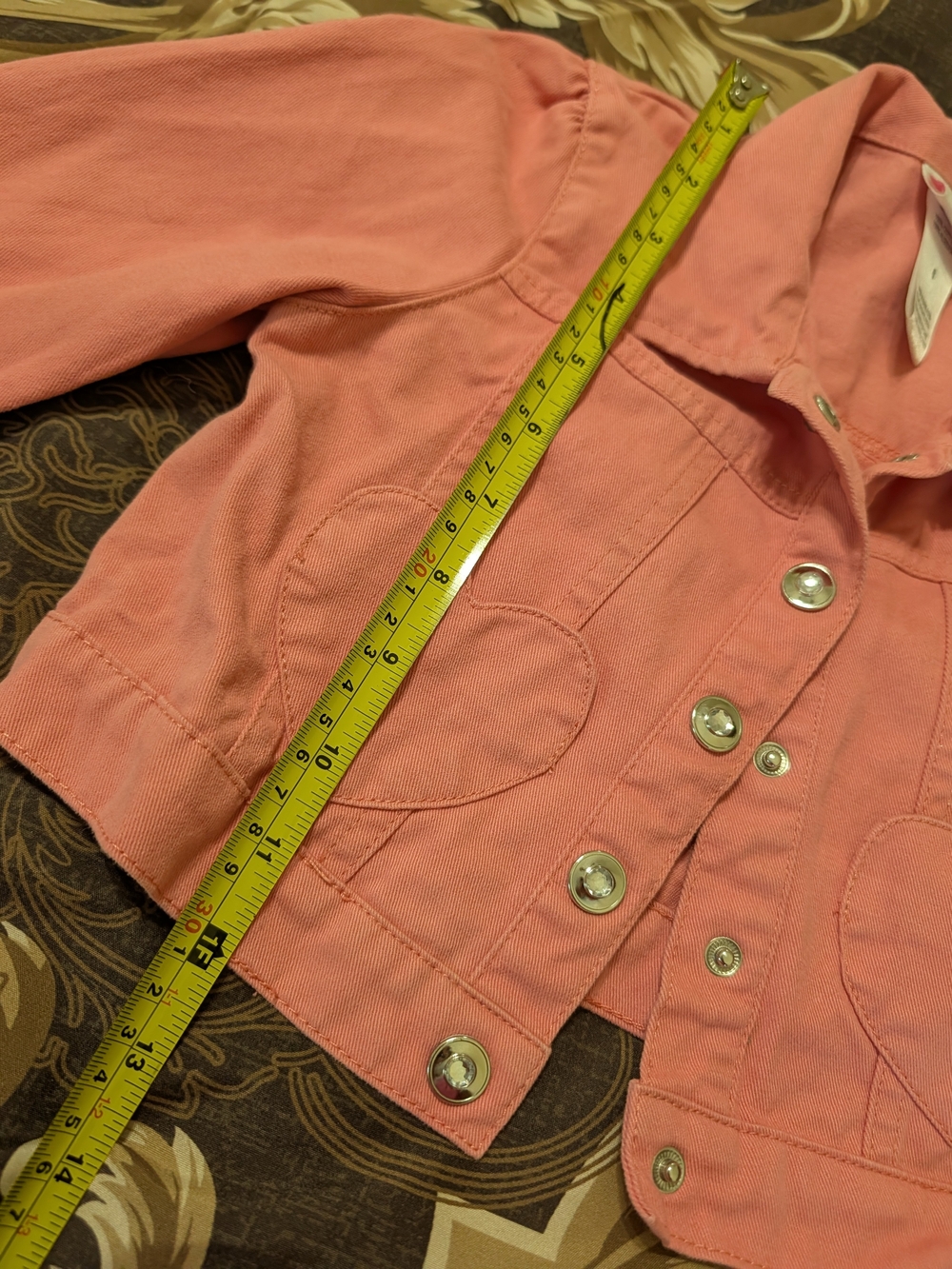 Little Lass Girls' Size 6 Pink Heart Pocket Denim Jacket - Picture 7 of 7